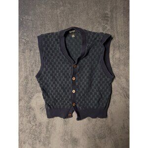 Vintage Aureus Men's L Cotton Argyle Diamond Knit Sweater Vest Golf Tennis